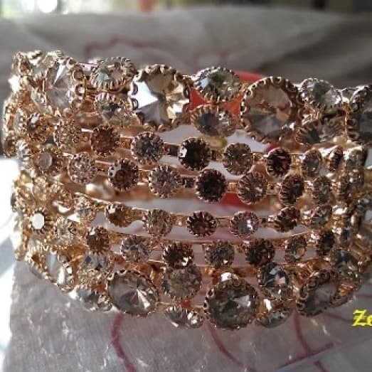 Fancy & Stylish Kara Set With Bangles (6pcs) Champagne Color