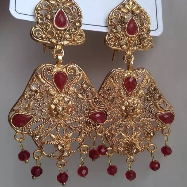 Fancy Earring Gold Finish For Girls