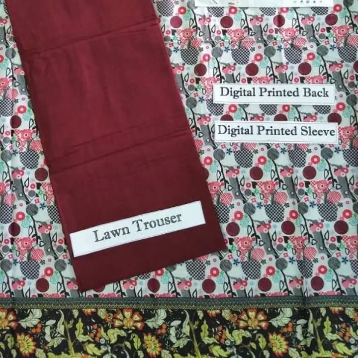 Digital Printed Lawn (Air Jet 90×70) 2Pcs Unstitch-Kids 2021