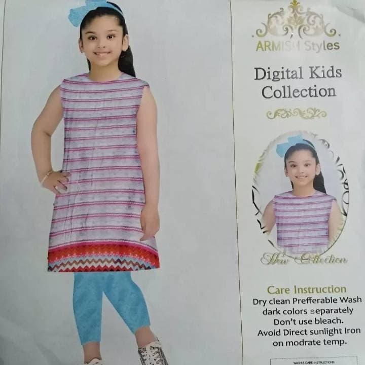 Digital Printed Lawn (Air Jet 90×70) 2Pcs Unstitch-Kids 2021