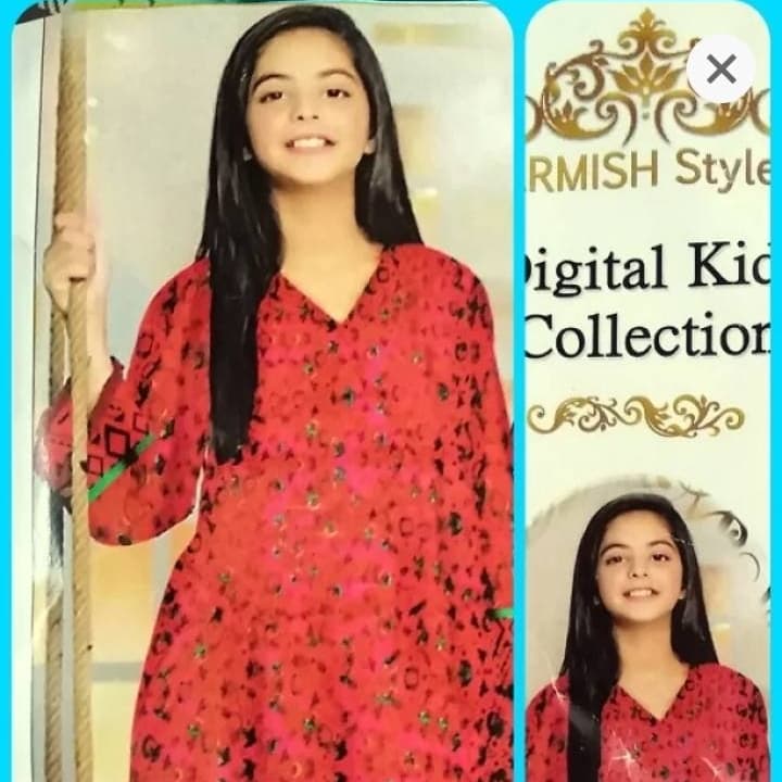 Digital Printed Lawn (Air Jet 90×70) 2Pcs Unstitch-Kids 2021