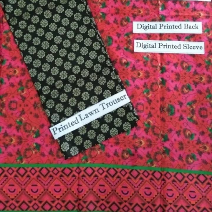 Digital Printed Lawn (Air Jet 90×70) 2Pcs Unstitch-Kids 2021