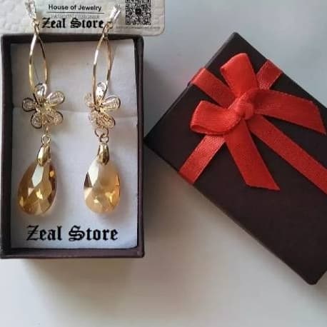 Stylish Drop Long Earring with Rhinestones