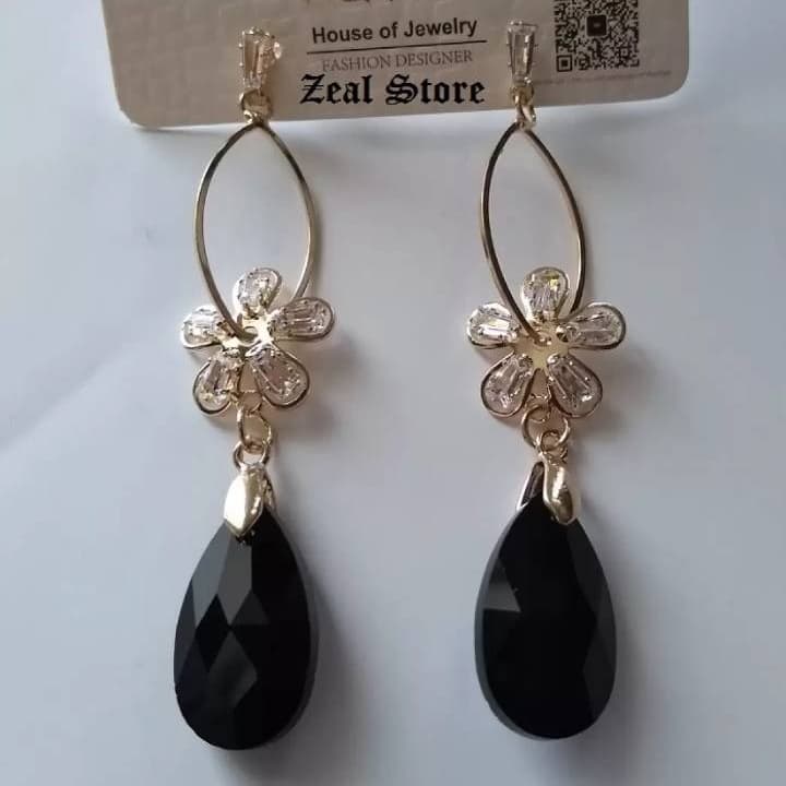 Stylish Drop Long Earring with Rhinestones