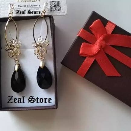 Stylish Drop Long Earring with Rhinestones