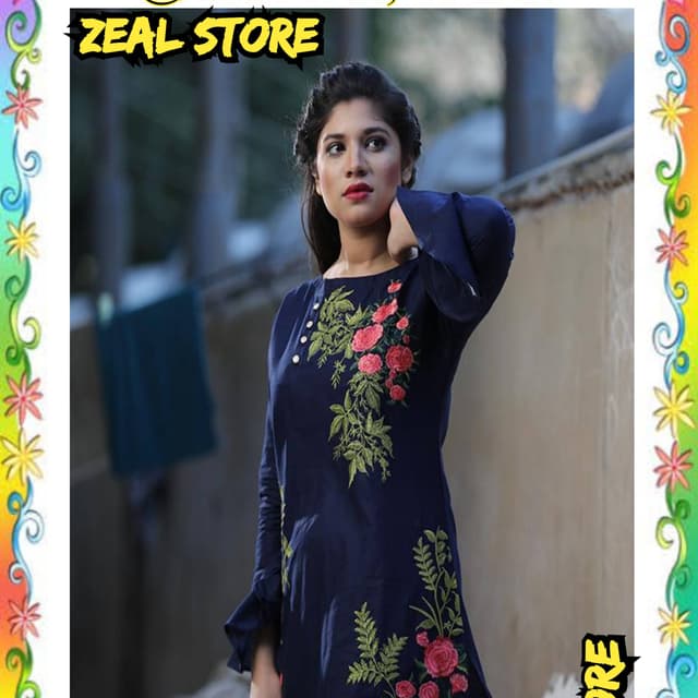 Heavy Embroidered Lawn Kurti-Stitch for girls