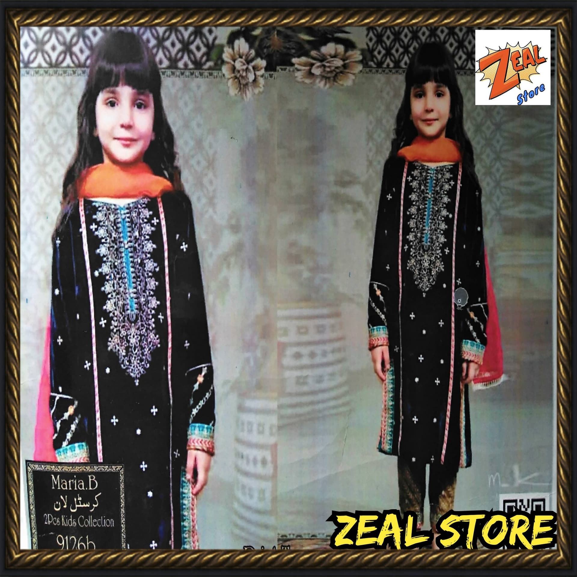 Embroidered Lawn(Air Jet Lawn 90×70)2Pcs Unstitch-Kids