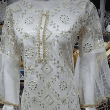 Fancy Net With Sequence Work Stitched Suit For Girls 3 Pcs