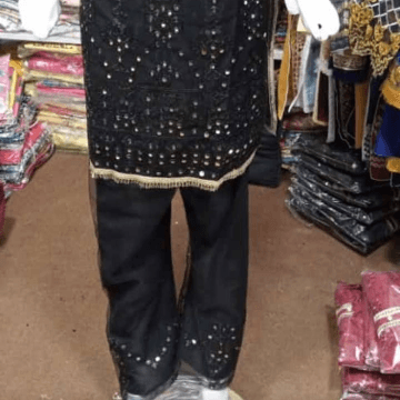 Fancy Net With Sequence Work Stitched Suit For Girls 3 Pcs