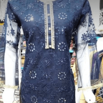 Fancy Net With Sequence Work Stitched Suit For Girls 3 Pcs
