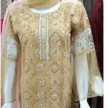 Fancy Net With Sequence Work Stitched Suit For Girls 3 Pcs