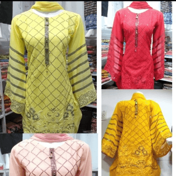 Fancy Chiffon Suit With Patyala Salwar for Girls 3 Pcs