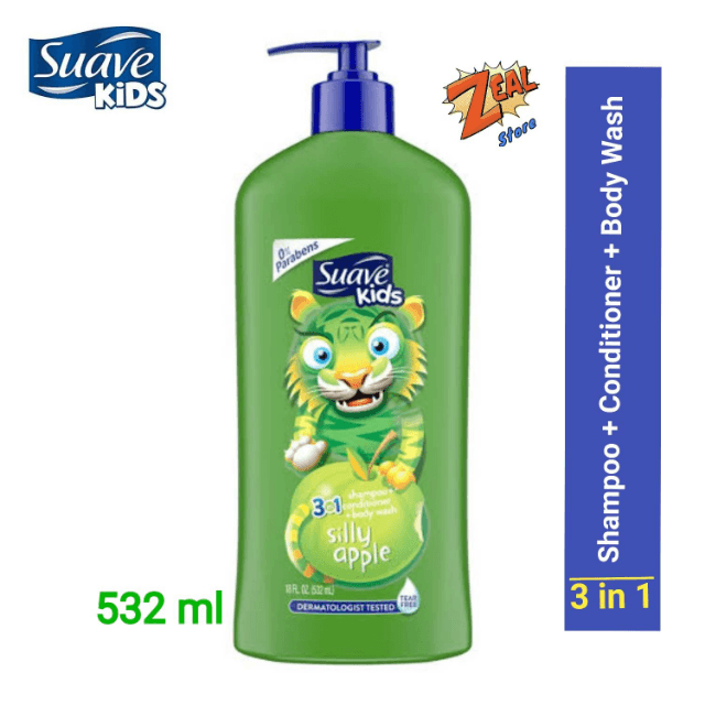 Suave Kids Shampoo-3 In 1-Silly Apple- 532 Ml
