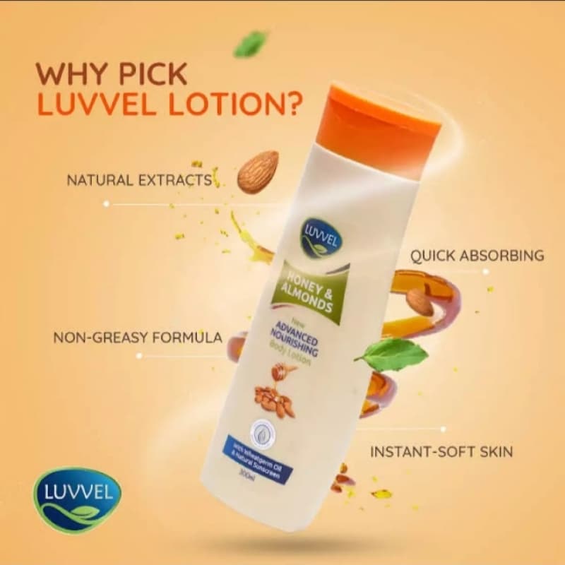Luvvel-Honey & Almond Body Lotion- 300 ml